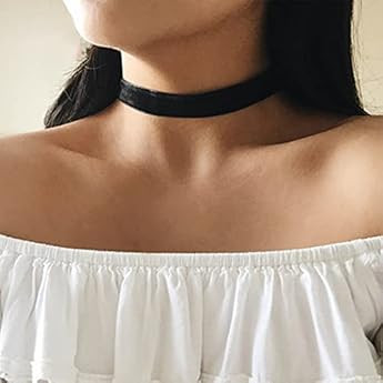 Zoestar Choker Necklace Black Velvet Collar Necklaces for Women and Girls (Gold) | Amazon (US)
