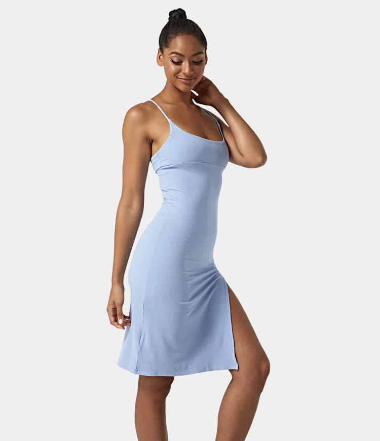 Women's Everyday Split Strap Bodycon Midi Chill Dress-Sensational - HALARA | HALARA