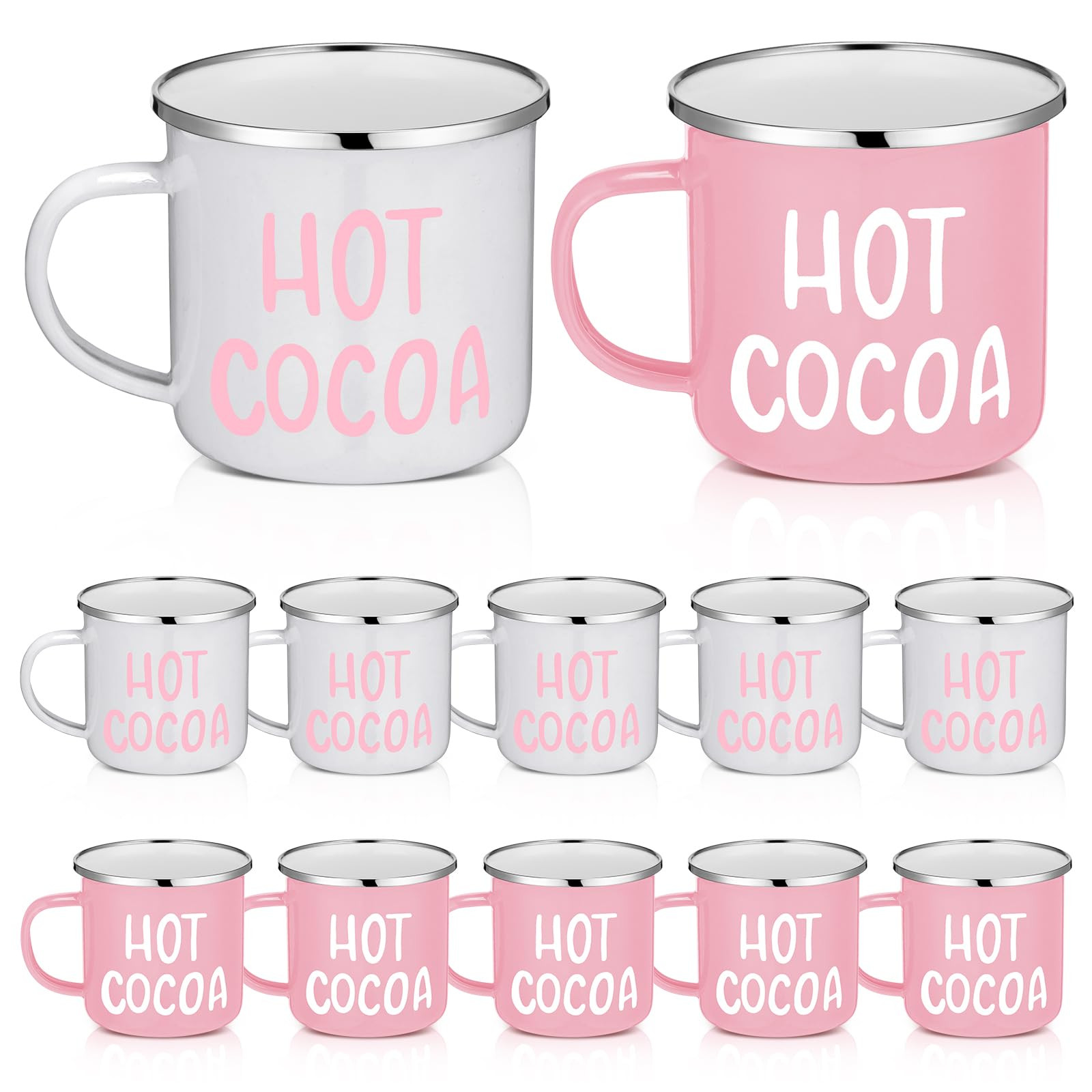 Yaomiao 12 Pcs Valentine's Day Mugs Bulk Hot Chocolate Party Favor Enamel Hot Cocoa Coffee Setwit... | Amazon (US)