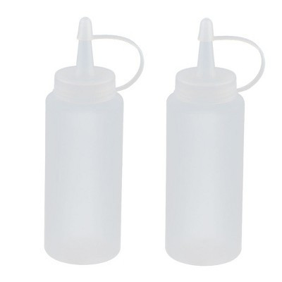 Unique Bargains Plastic Attached Nozzle Cap Oil Squeeze Bottle White 200ml 2 Pcs | Target