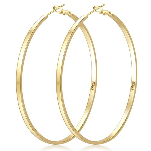 LOUMILEO Large Gold Hoop Earrings for Women Hypoallergenic | Amazon (US)