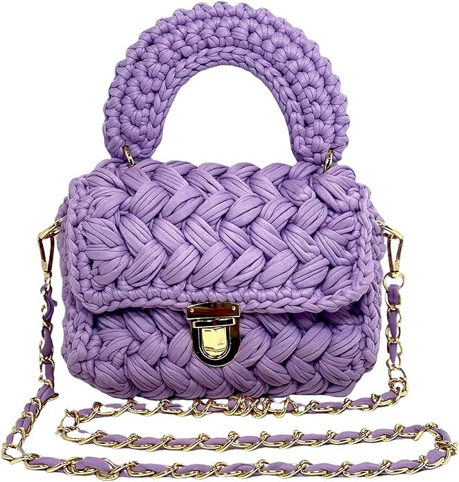 Trendy Summer Woven Crossbody Bag for Women- Handmade to wear as Clutch, Top Handle, or Shoulder ... | Amazon (US)