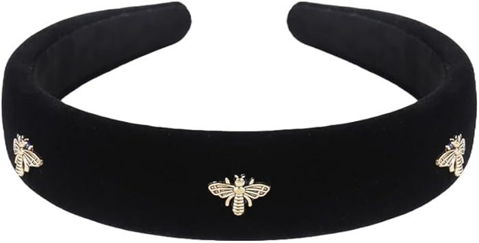 YARN & INK Women's Cute Honeybee Velvet Headbands, Fashion Padded Hair Accessories Vintage Handma... | Amazon (US)