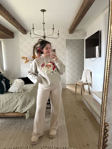 My go to loungewear is an oversized sweatshirt (love this Santa Etsy one) and princess Polly sweatpants! Also these bow hair bows are everything 

#LTKfindsunder100 #LTKHoliday #LTKmidsize