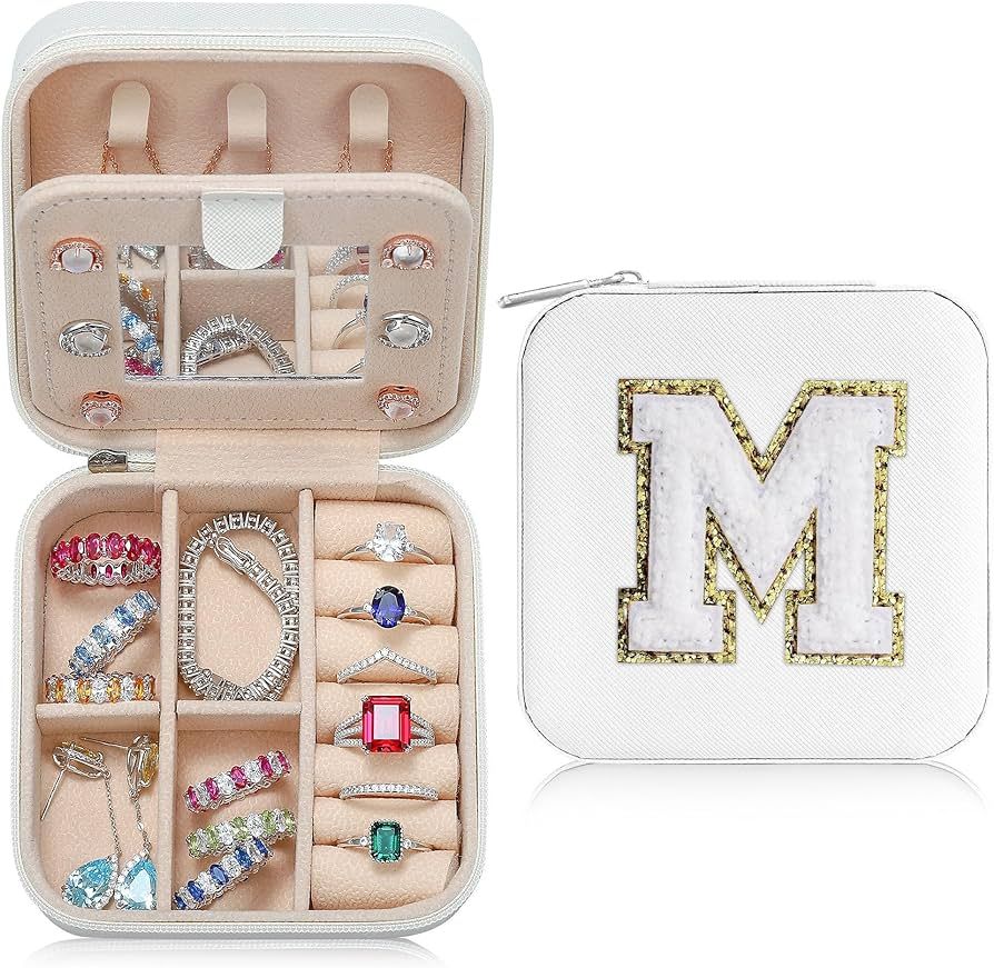 Travel Jewelry Case - White Gift for Female Friends and Bridesmaids - Self Care, Birthday and Bride Gifts | Amazon (US)