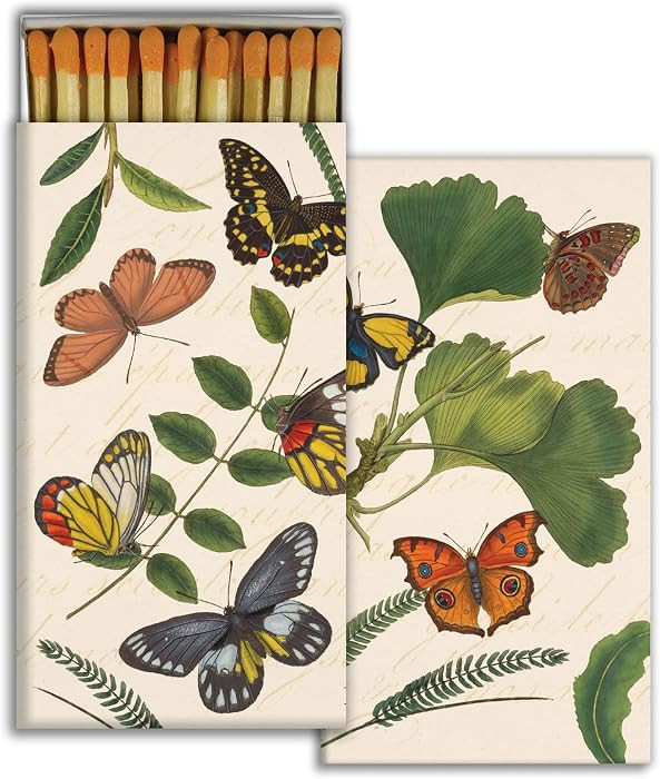 Vintage Butterflies Decorative Matchbox with Wooden Matches - Great for Lighting Candles, firepla... | Amazon (US)