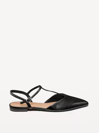 Faux-Leather Mary Jane T-Strap Flats for Women | Old Navy (US)