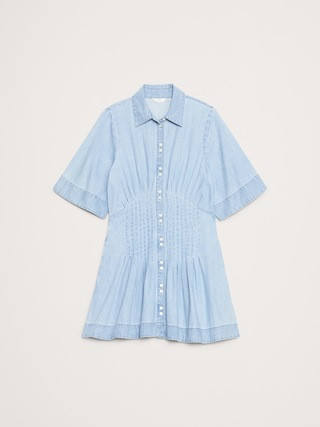 Denim Pintuck Shirt Dress | Banana Republic (US)