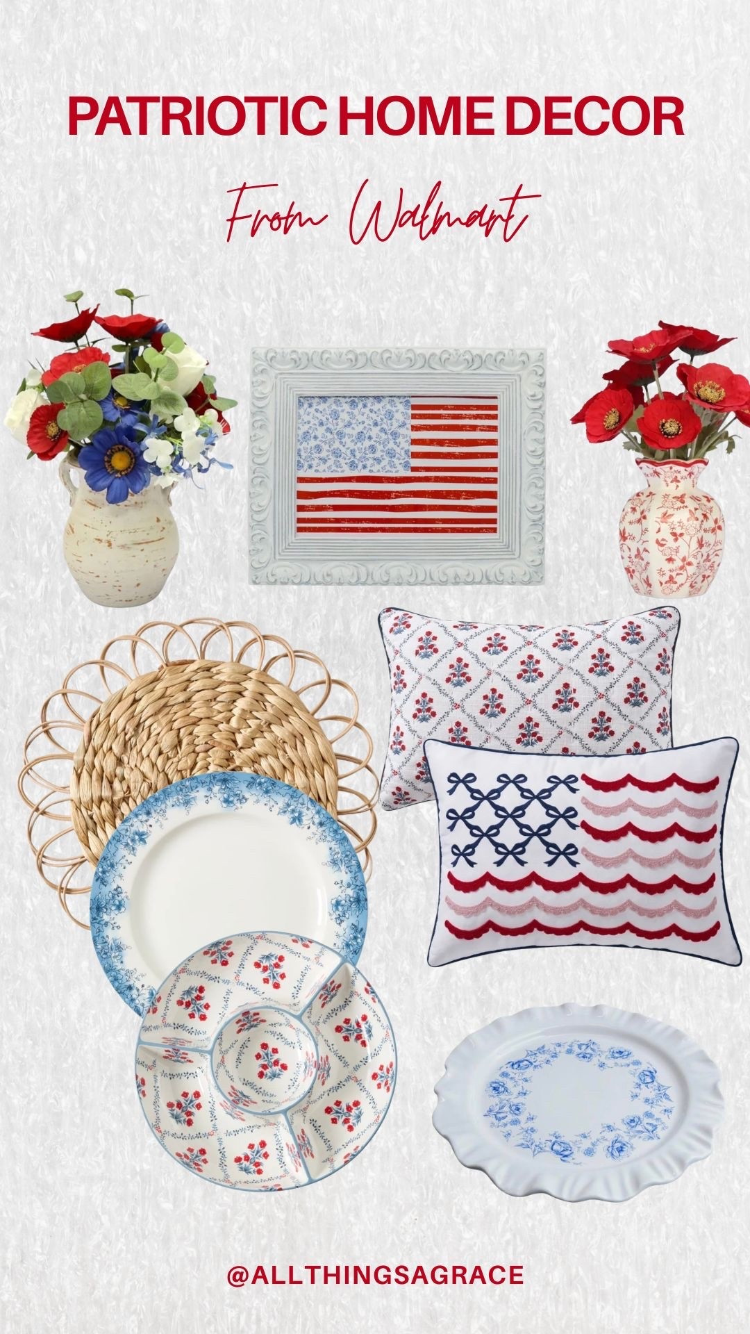 Patriotic home decor but make it cute ❤️🤍💙 Walmart really understood the assignment with these finds 👏🏼 🇺🇸

#LTKSeasonal #LTKHome