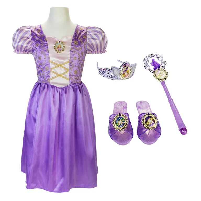 Disney Princess Rapunzel Tiara to Toe Dress Up Set, Includes 5 Pieces, Girls (4-6X) | Walmart (US)