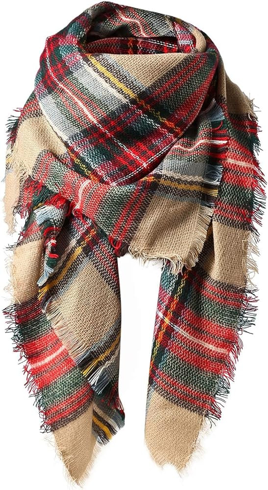 American Trends Womens Fall Winter Scarf Plaid Tassel Soft Warm Blanket Scarves Womens Shawl Wrap... | Amazon (US)