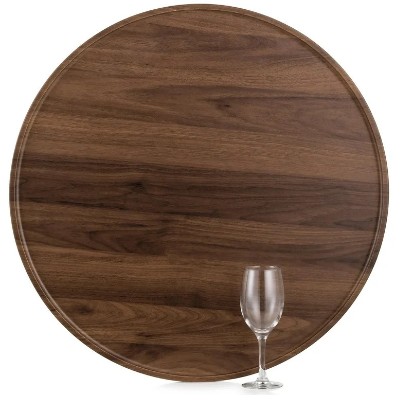 Hanobe Extra Large Round Ottoman Tray Wood, 17.7" Large Circle Decorative Serving Trays for Ottom... | Walmart (US)
