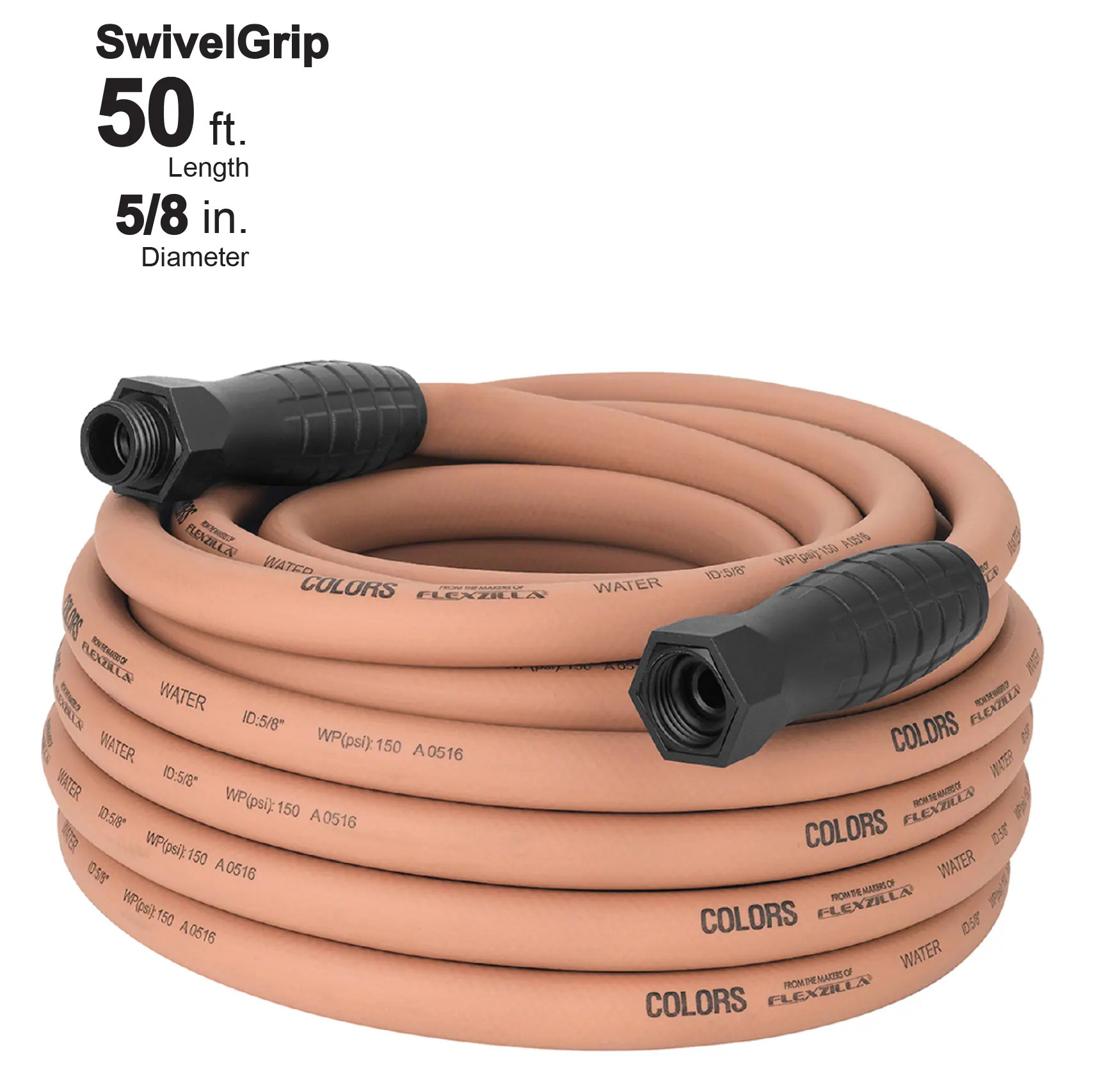 Flexzilla COLORS SwivelGrip 5/8-in x 50-ft Premium -Duty Kink Free Hybrid polymer Red Hose | HFZC550TCS-E | Lowe's