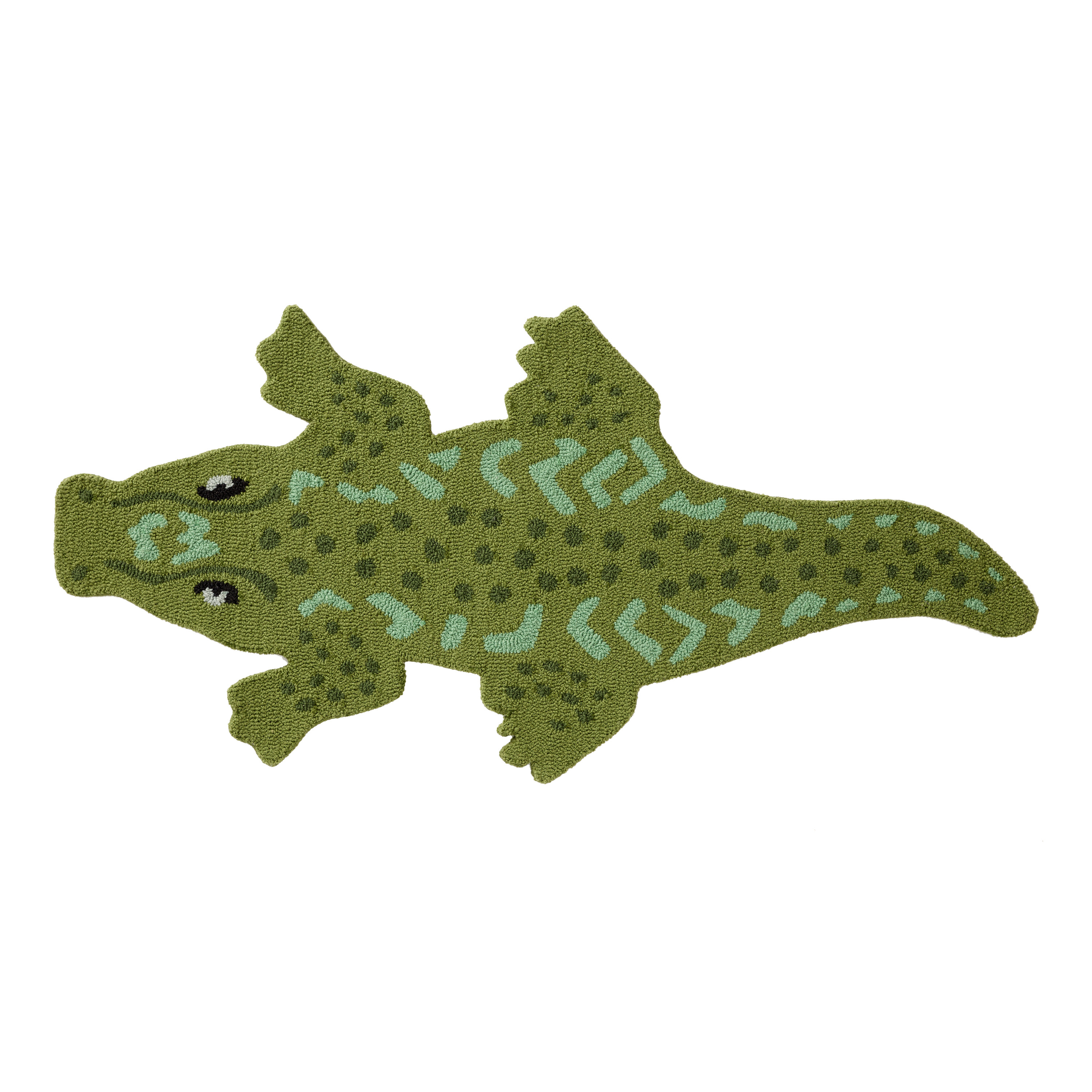 Alligator Shaped Hand Hooked Recycled Indoor Outdoor Rug | World Market