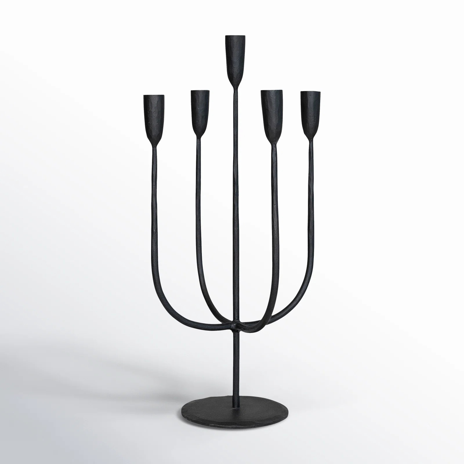 Round Hand-Forged 5 Taper Metal Candelabra | Wayfair North America