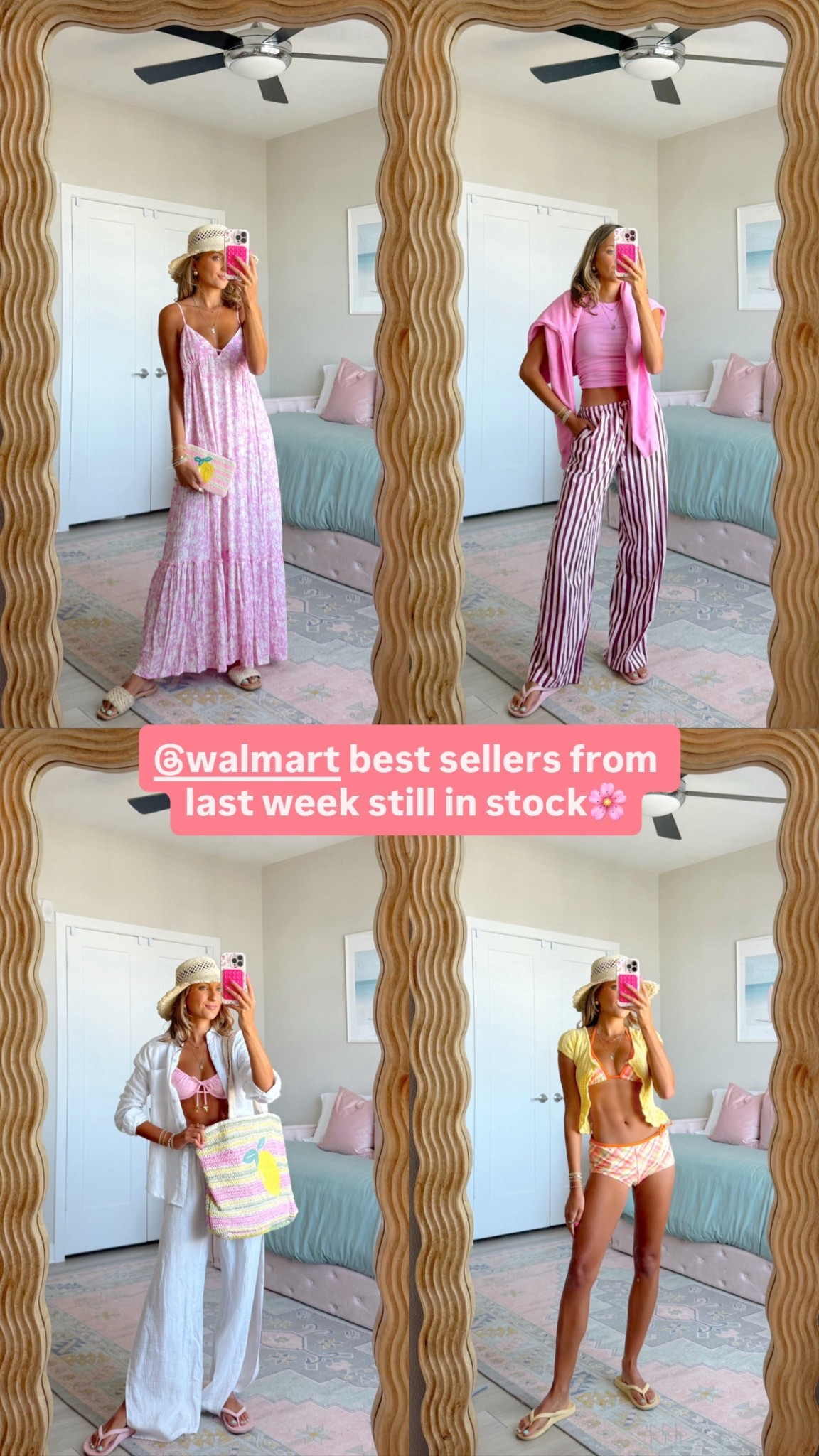 Summer outfit ideas from Walmart! I love all of these cute new pieces 🌸 wearing an XS in swim dresses and coverups 

#LTKootd