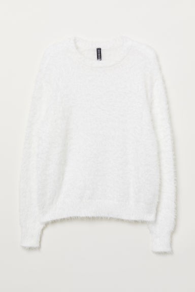 H & M - Fluffy Sweater - White | H&M (US + CA)
