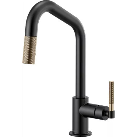 Brizo Litze Single Handle Angled Spout Pull Down Kitchen Faucet with Knurled Handle - Includes Li... | Build.com, Inc.