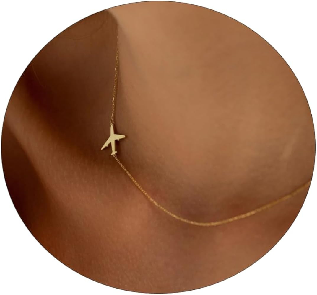 Kyerlyn Necklace for Women, Dainty Airplane/Swallow/Lightning Necklace Sideways Necklace Pendant ... | Amazon (US)