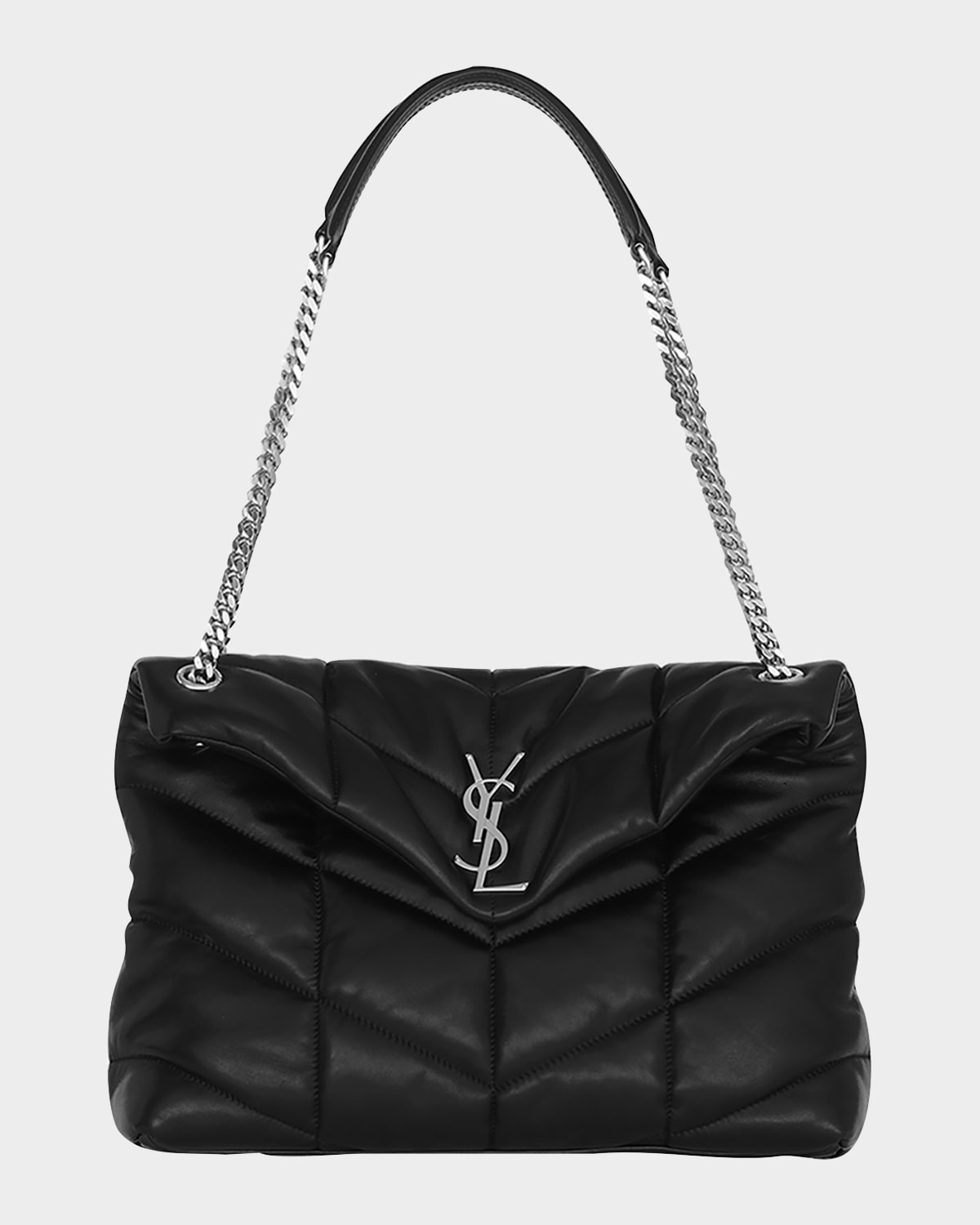 Lou Puffer Medium YSL Shoulder Bag in Quilted Leather | Neiman Marcus