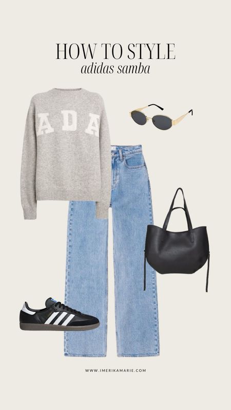 Black adidas samba outfit. Adanola sweater. Jeans. Spring outfit. Summer outfit.

#LTKfindsunder100 #LTKshoecrush #LTKstyletip
