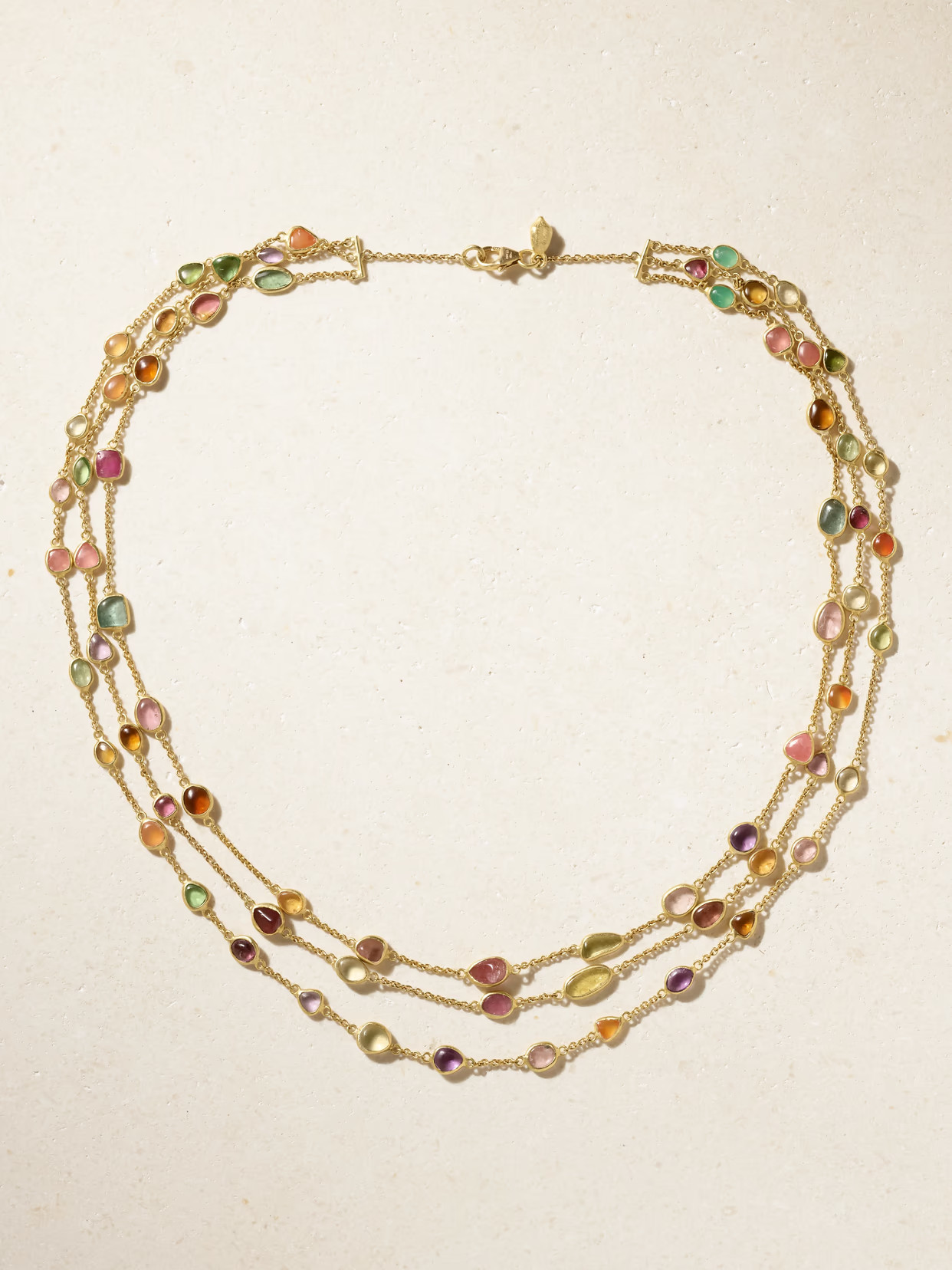 18-karat gold multi-stone necklace | NET-A-PORTER (US)