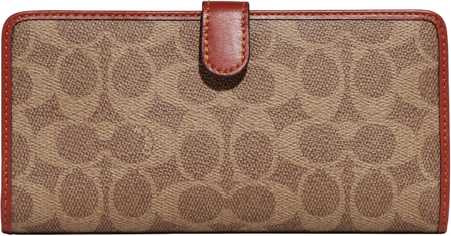 Coach Coated Canvas Signature Skinny Wallet, Tan Rust, One Size | Amazon (US)