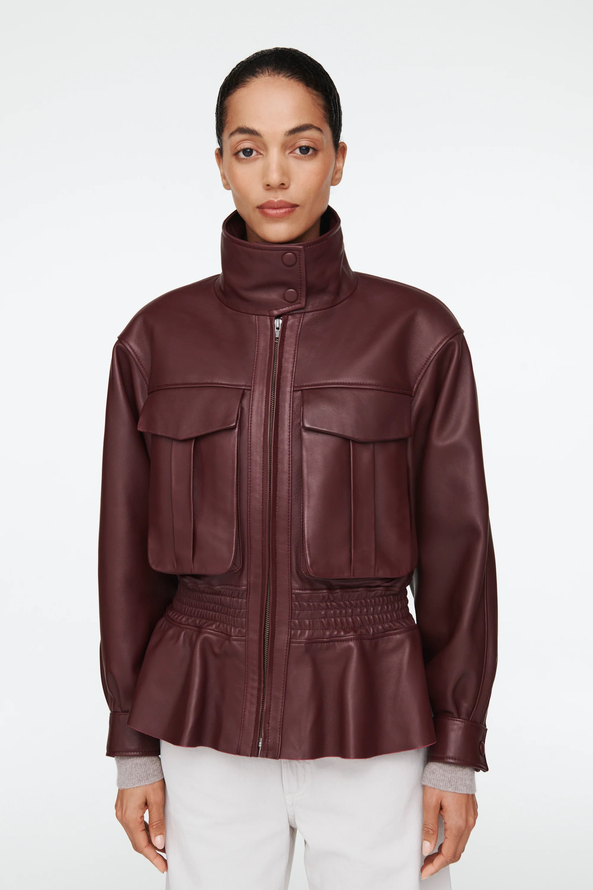 Hazel Leather Jacket | DUCIE