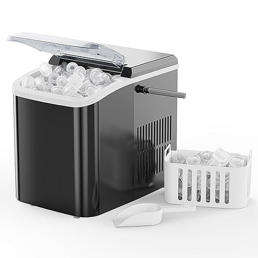 NEWBULIG Ice Makers Countertop with Handle, Portable Ice Machine, 9 Bullet Ice Cubes in 6 Mins, 2... | Amazon (US)