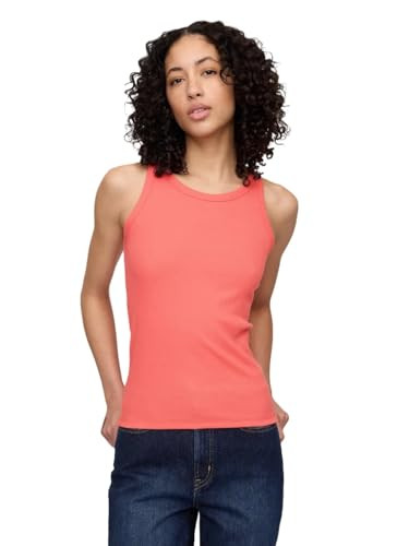 GAP Womens Ribbed High Neck Tank Fresh Coral M | Amazon (US)