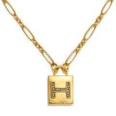 "H" Padlock Initial Necklace | Sequin | Sequin