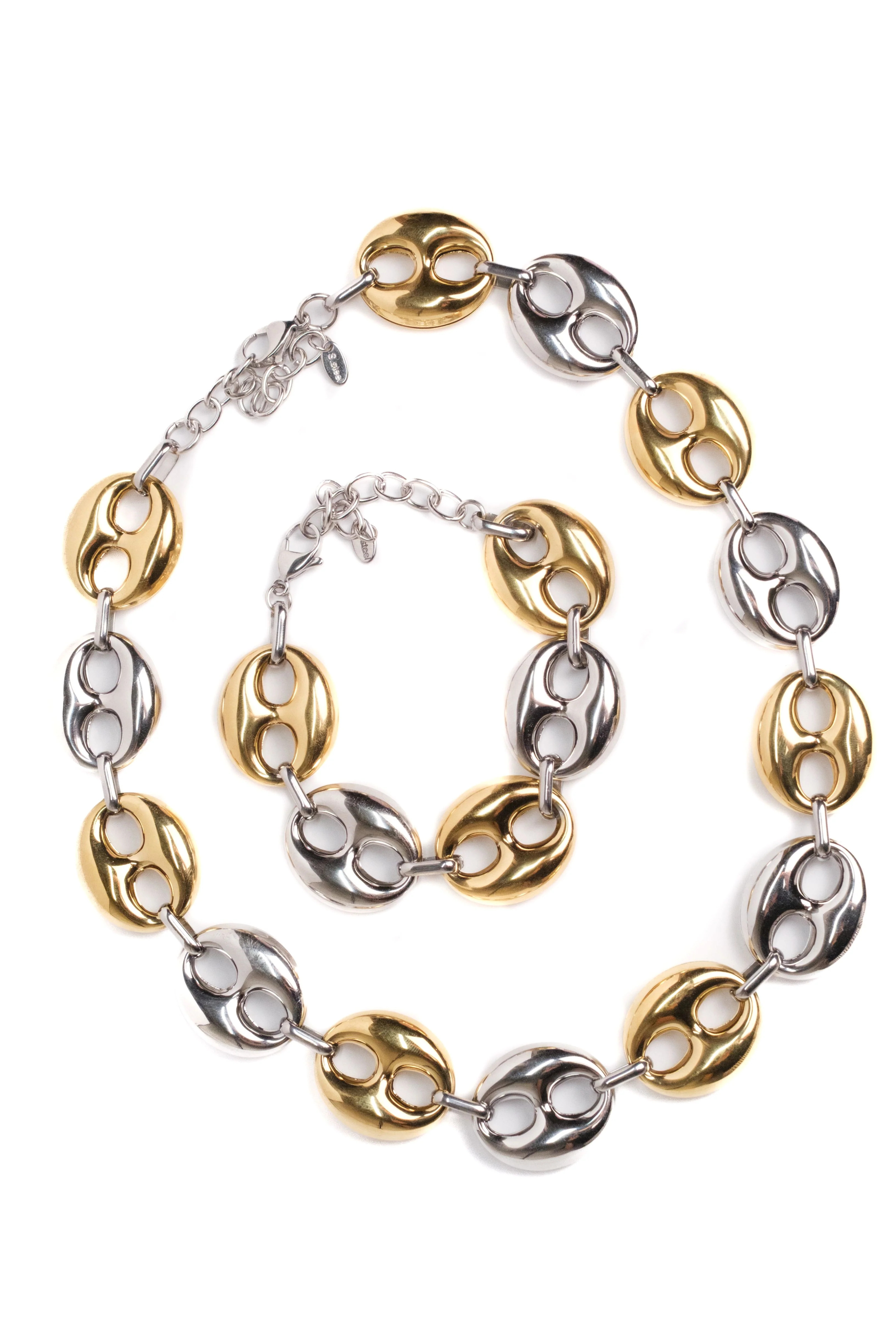 Shaken Not Stirred 316L Stainless Steel Bracelet + Necklace Duo | KC Chic Designs