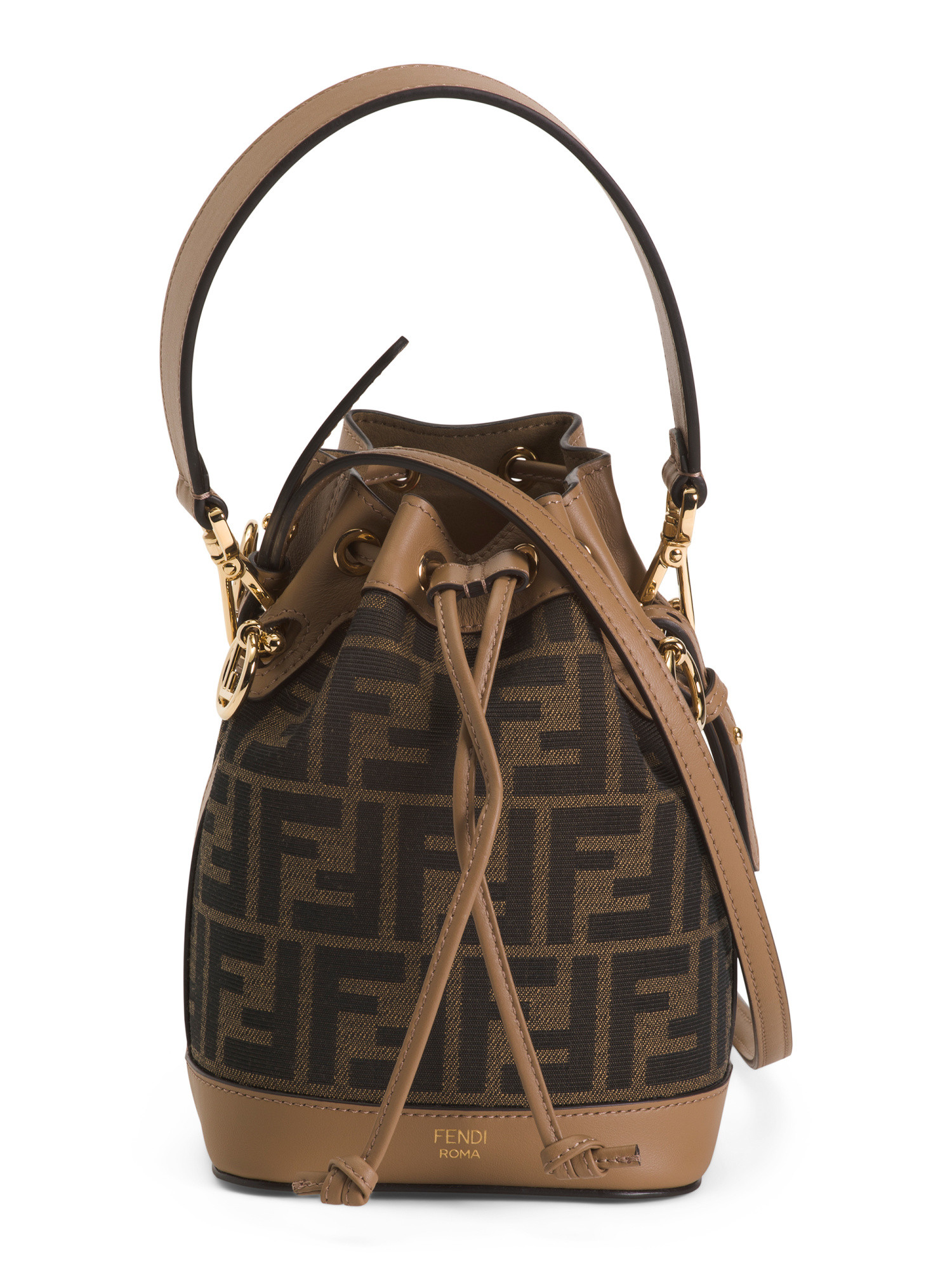 Made In Italy Leather And Jacquard Mon Tresor Mini Buckle Bag | TJ Maxx