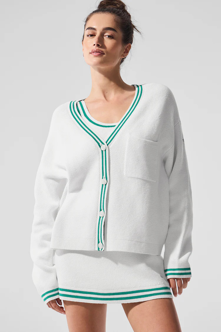 Tennis Club Sweater Knit Cardigan | Alo Yoga (US)
