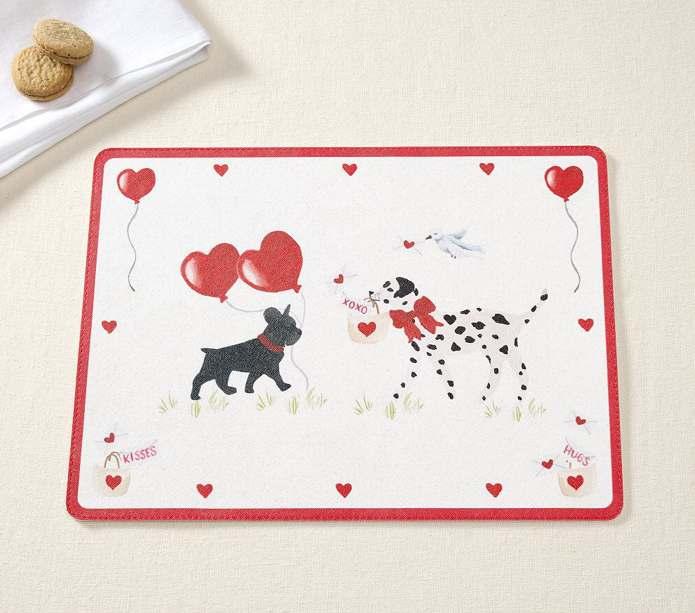 Puppy Love Valentine's Faux Leather Placemat | Pottery Barn Kids