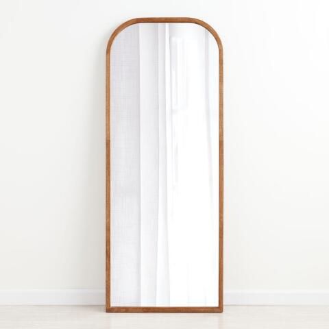 Talia Wood Arched Leaning Full Length Mirror | World Market