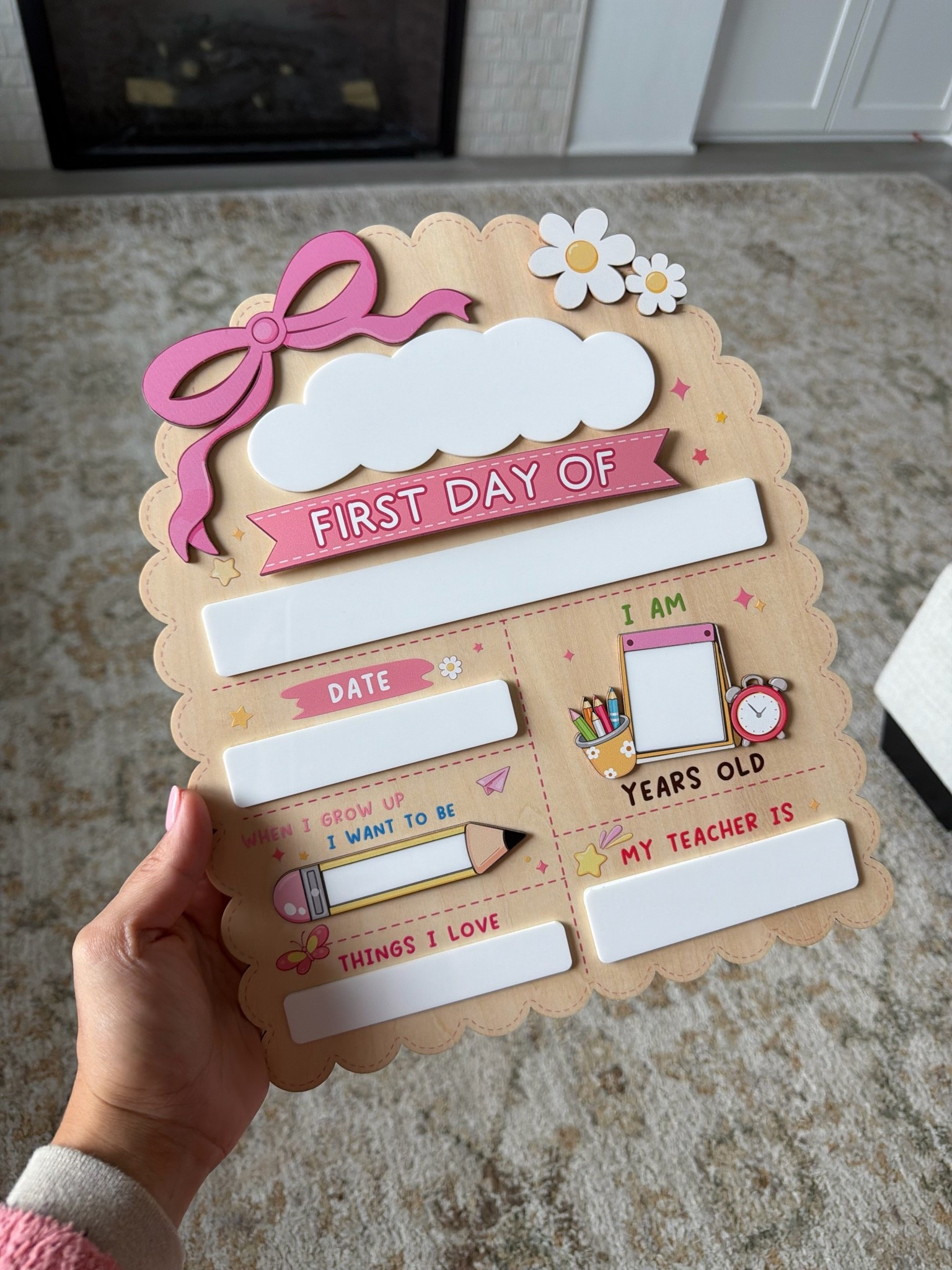 First day of school sign! 
Linked this sign and some of my favorites for first/last day of school kid pictures


Girl mom, pink and girly,