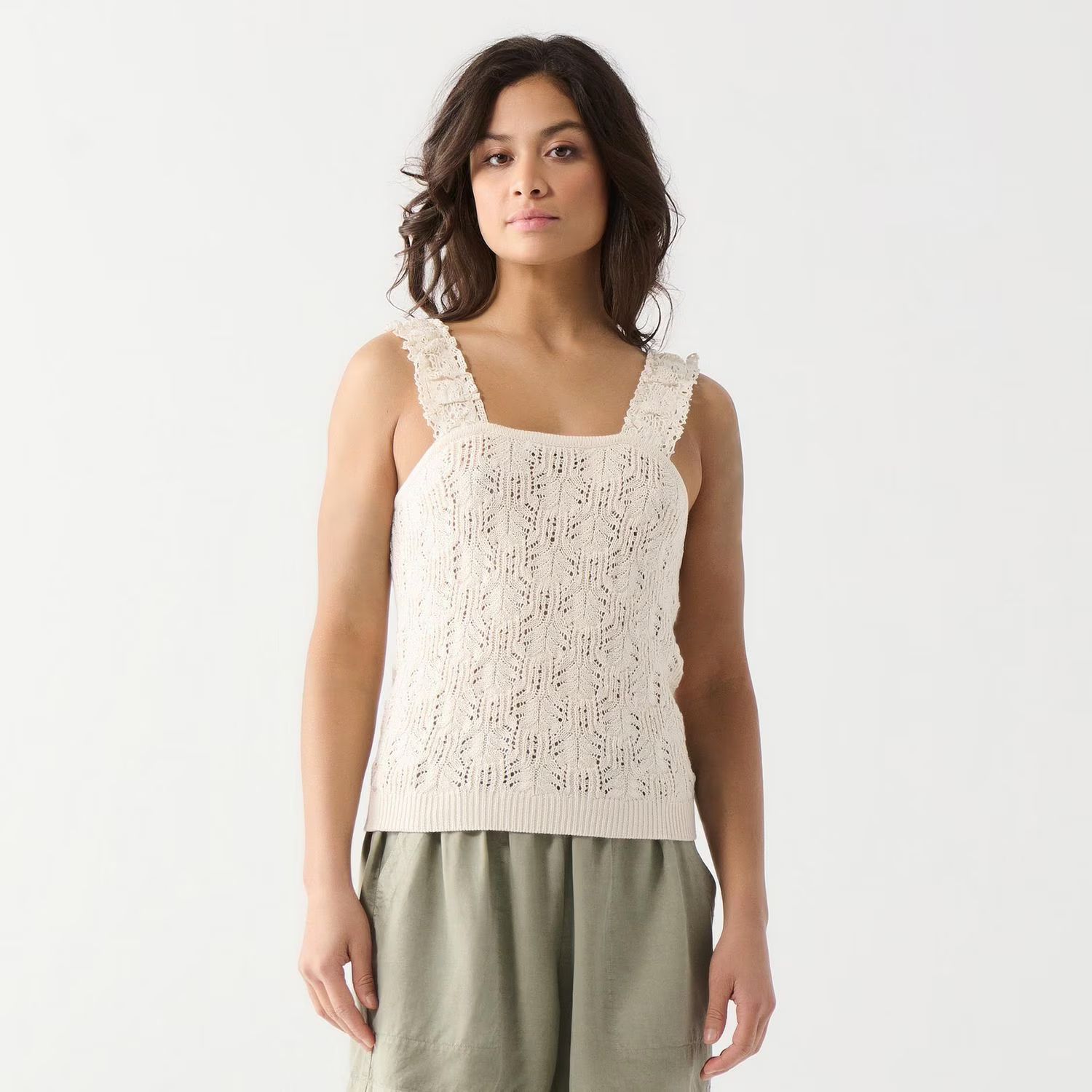 DV Ruffled trim knit sweater tank top, Ruffled trim knit sweater tank top | Walmart (CA)