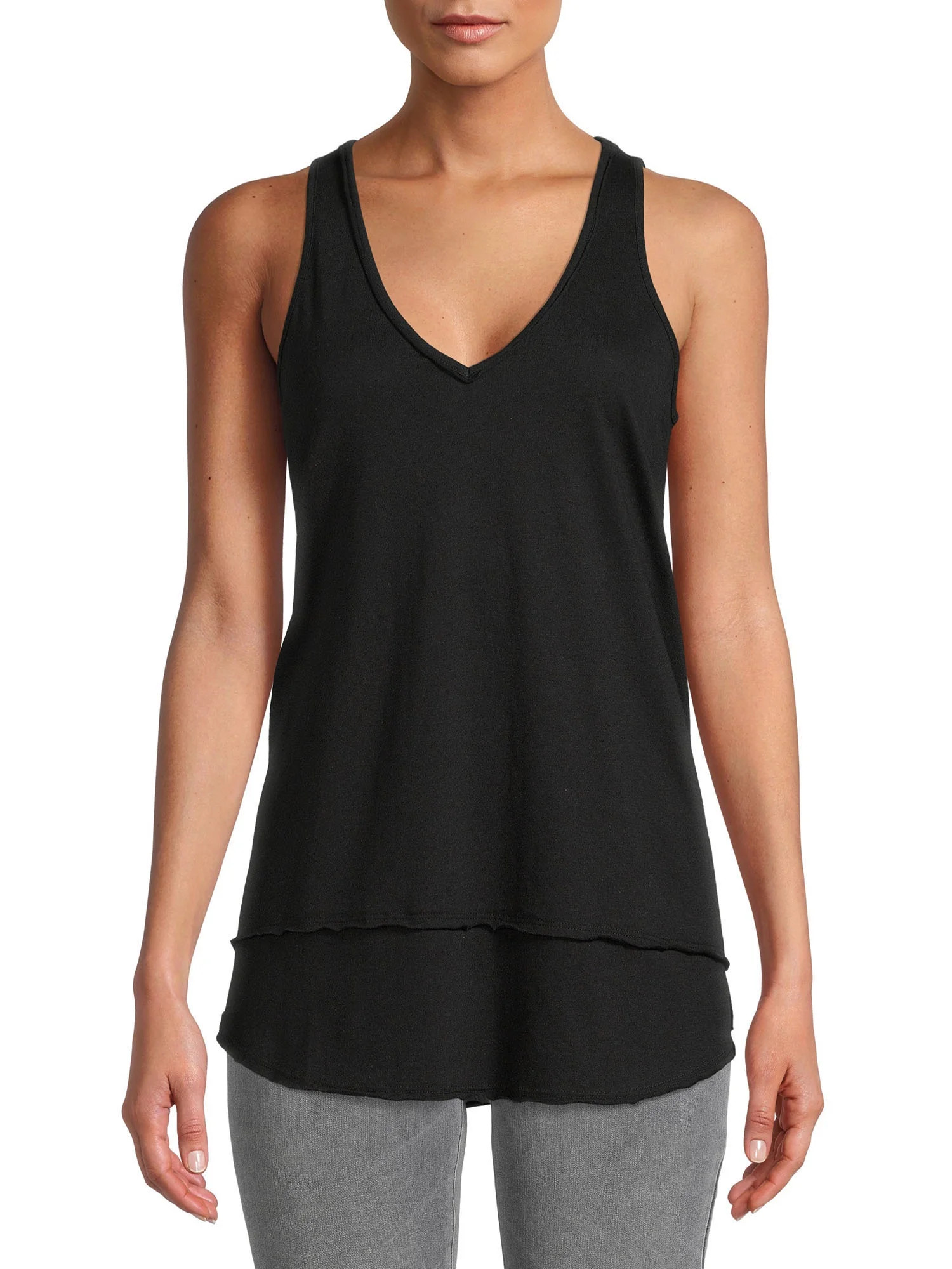 Time and Tru Women's V Neck Tunic Tank Top - Walmart.com | Walmart (US)