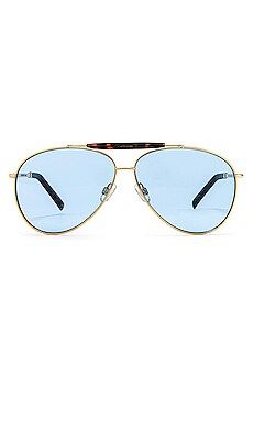 WeWoreWhat The City Sunglasses in Gold Metal & Blue from Revolve.com | Revolve Clothing (Global)