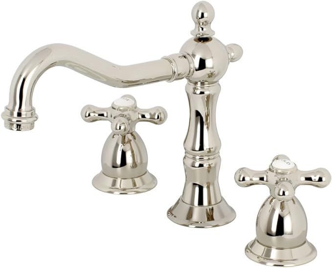 Kingston Brass KS1976AX Heritage Widespread Bathroom Faucet, Polished Nickel | Amazon (US)