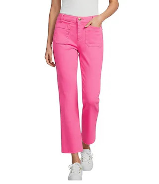 Harleen Stretch Denim High Rise Straight Leg Crop Jeans | Dillard's
