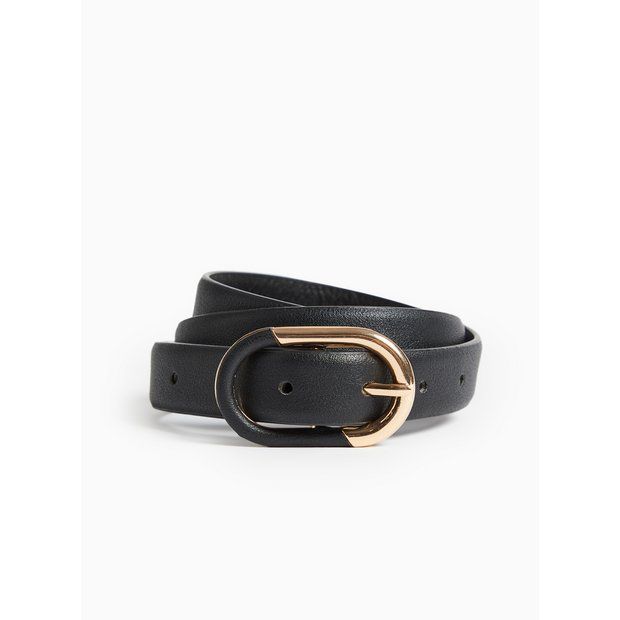 Buy Black Faux Leather Skinny Belt XL | Belts | Tu | Tu Clothing