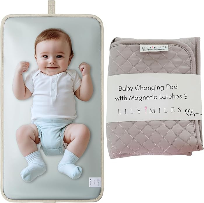Lily Miles Diaper Changing Pad Portable, Baby Changing Mat with Magnetic Latches, Travel Pad for ... | Amazon (US)