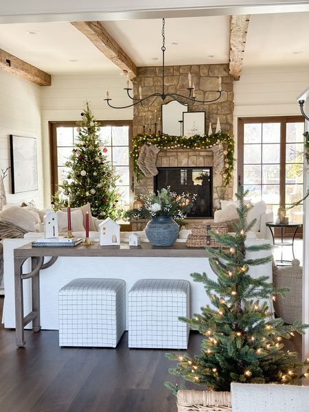 Holiday console table styling | living room view | mantle decor

#LTKHoliday #LTKstyletip #LTKhome