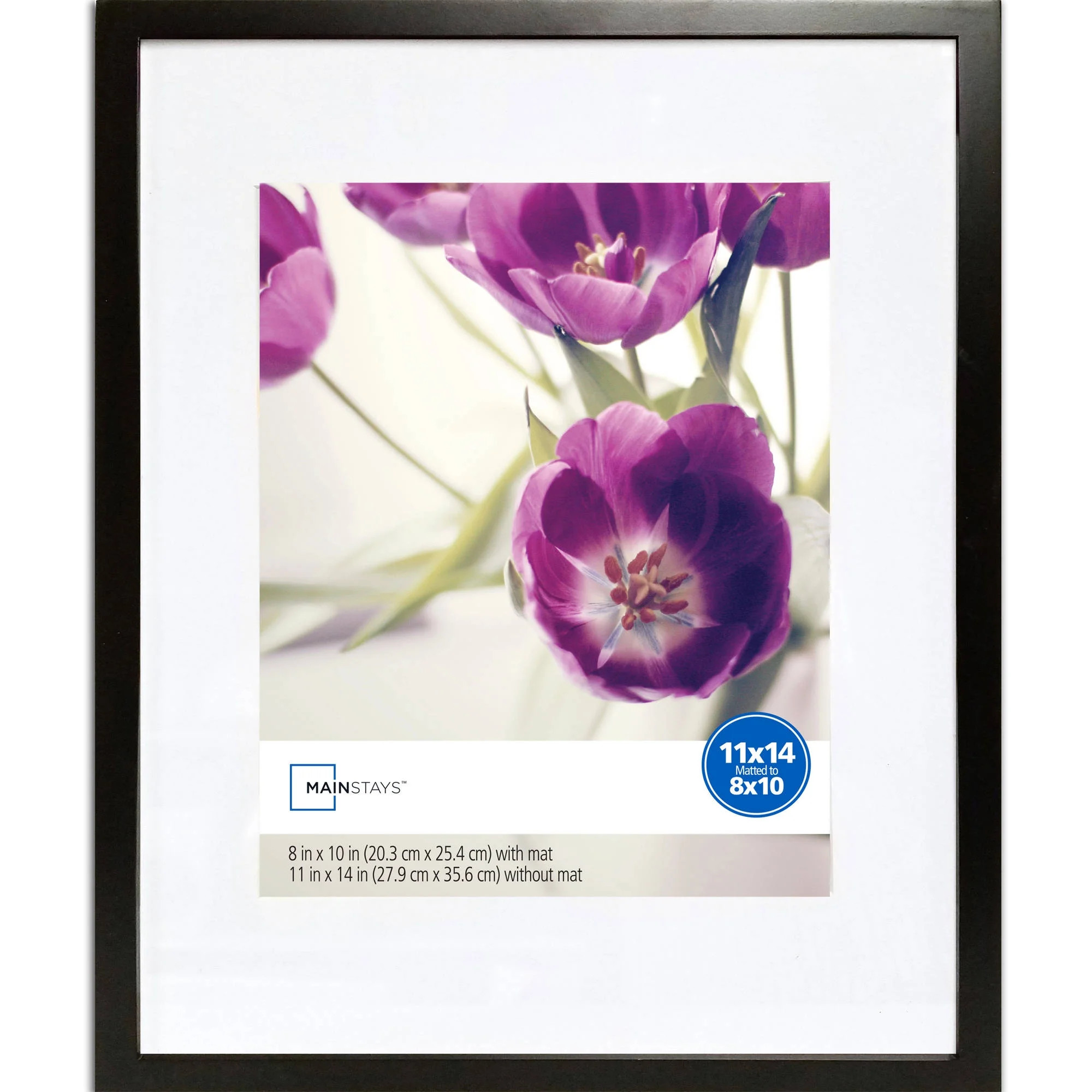 Mainstays 11x14 Matted to 8x10 Linear Frame, Black | Walmart (US)