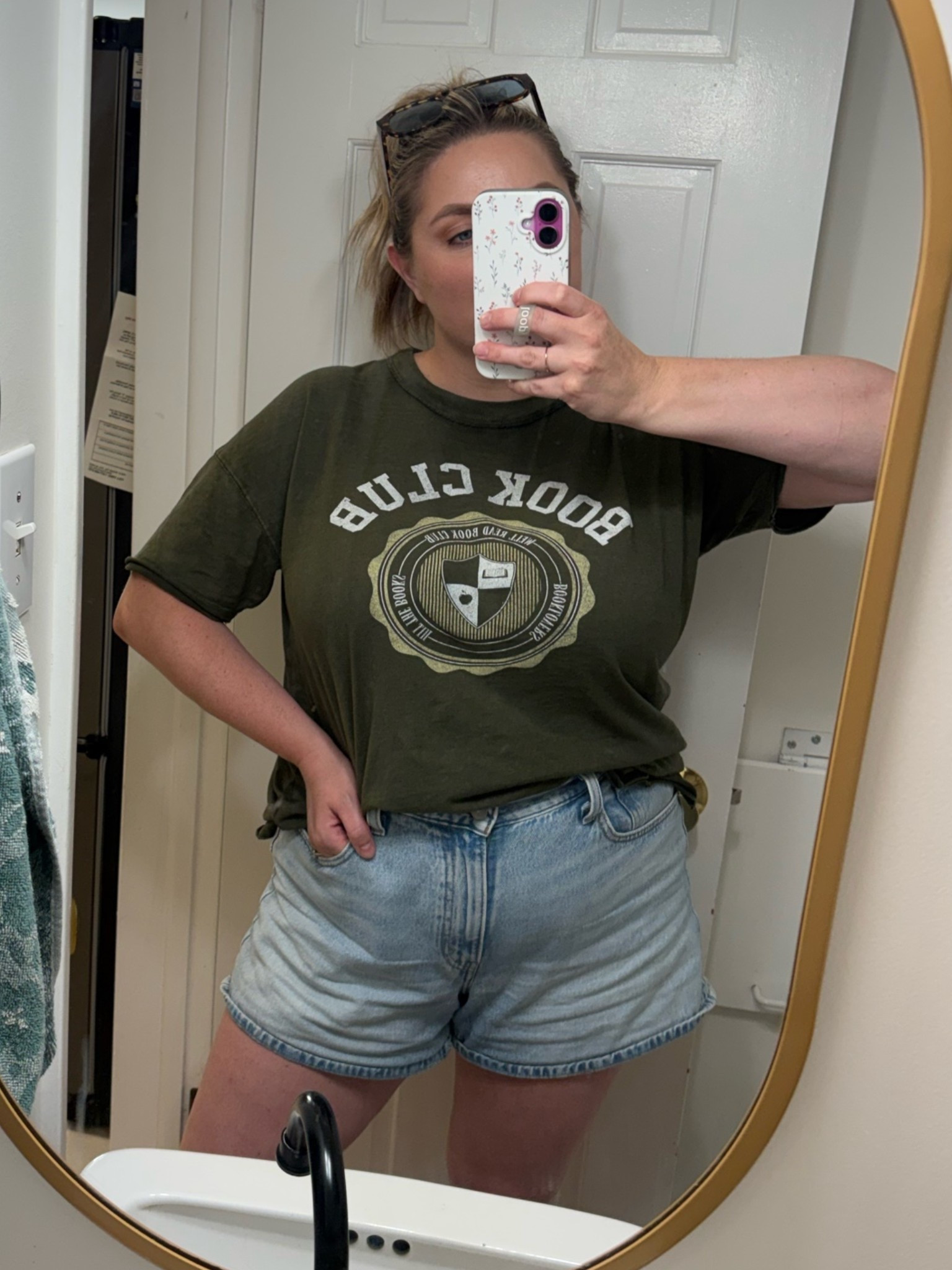 You know I had to scoop up this Book club tshirt! An oversized, comfy for perfect for cozy reading days. Paired back to one of my go to shorts this summer.

#LTKSaleAlert #LTKootd #LTKSeasonal