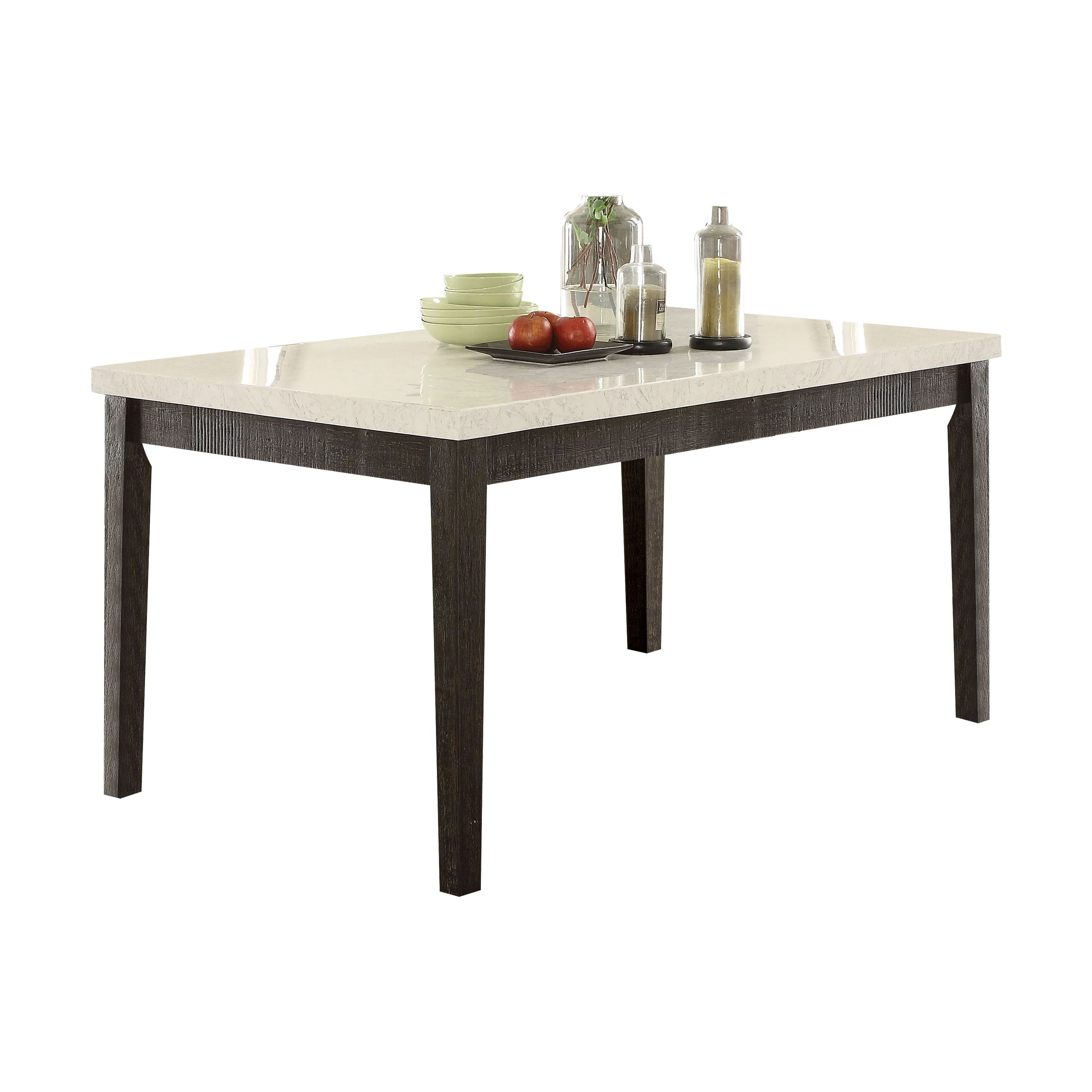 ACME Nolan Rectangular Dining Table, White Marble & Weathered Black. (Chairs Separately) | Walmart (US)