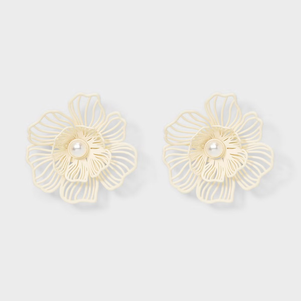 Floral Bloom Button Earrings - A New Day™ | Target