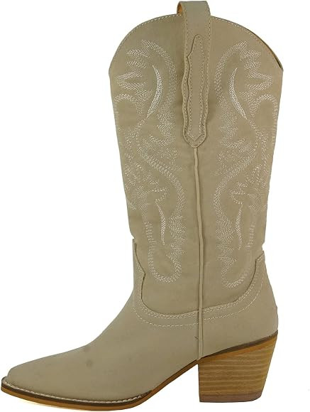 ARiderGirl Hanan Women Knee High Western Style Stacked Heel Boots | Amazon (US)